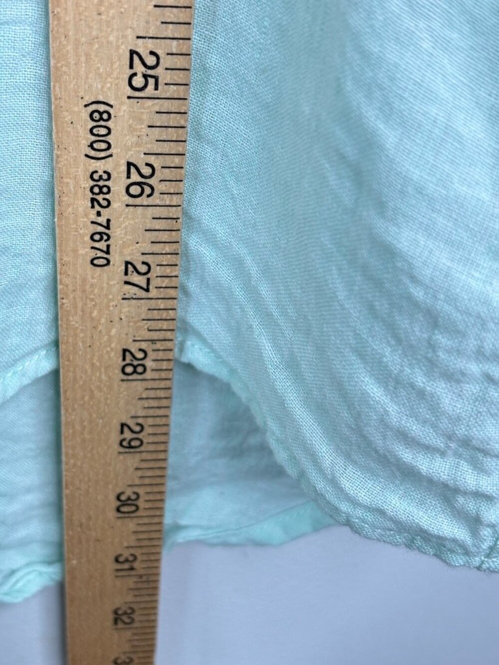 Sigrid Olsen 100% Linen Button Up Top XL Mint Green Lightweight Beach Cover Up - Picture 7 of 9